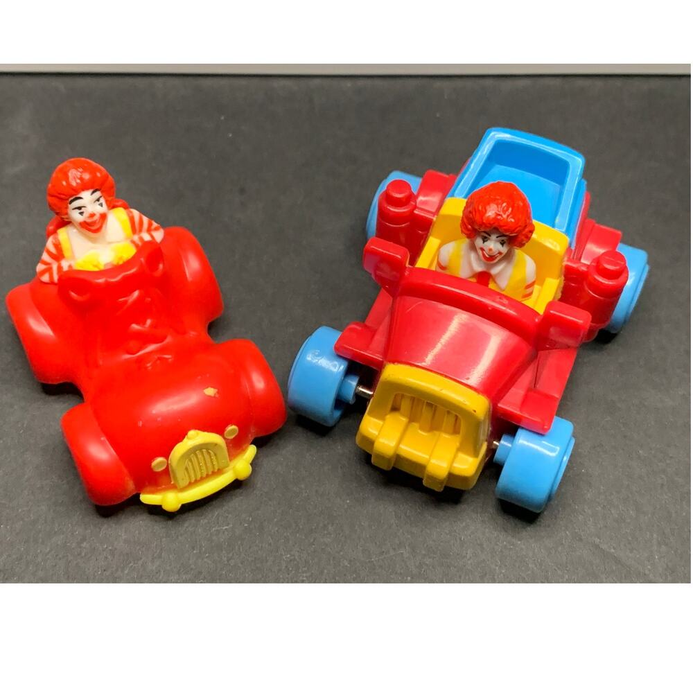 1990 1993 Ronald McDonald Mini Cars Happy Meal Toys Lot of 2